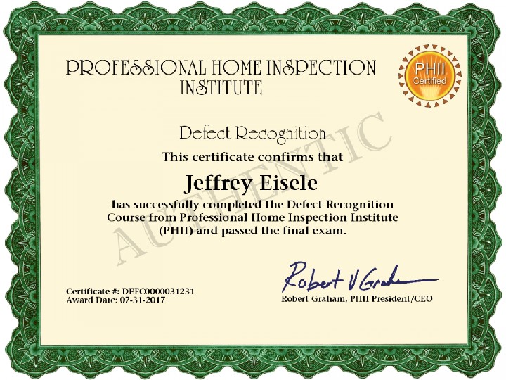 Defect Recognition Cert - Eisele